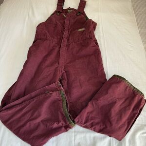 CE Schmidt Workwear Womens L Short (14-16) Burgundy Lined Insulated Overall Bibs